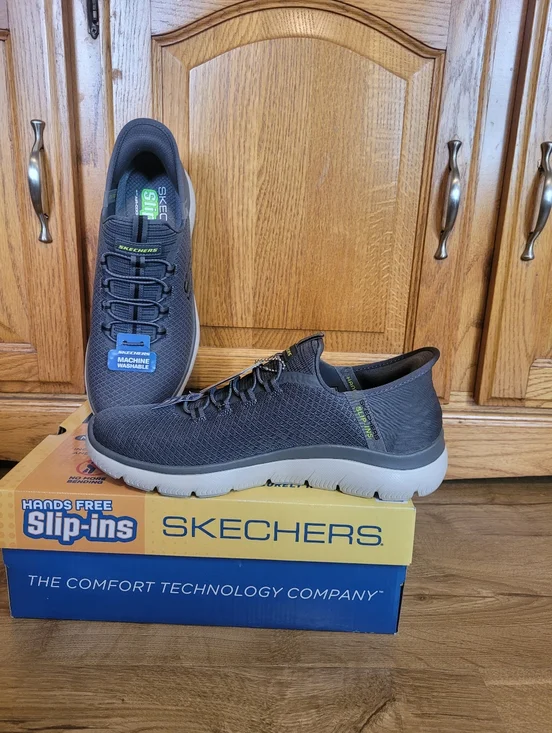 Skechers Mens Size 9 Slip Ins Summits High Range Gray Shoes Washable Slip On - Picture 3 of 10